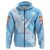 Custom Fiji Tapa Rugby Zip Hoodie version Style You Win Blue - Polynesian Pride