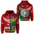 Custom Vanuatu Tonga Zip Hoodie Polynesian Together Bright Red LT8 Unisex Red - Polynesian Pride