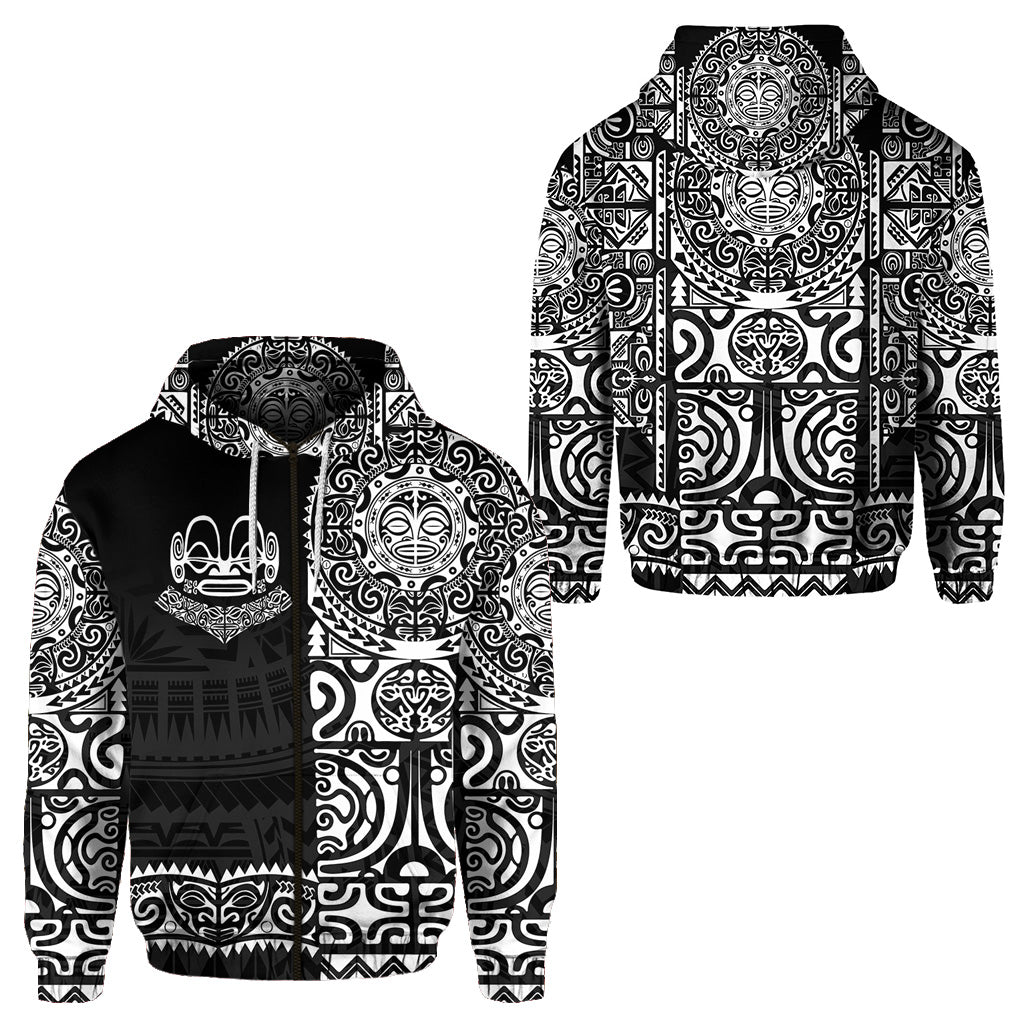 Marquesas Islands Zip Hoodie Marquesan Tattoo Unique Style Black LT8 - Polynesian Pride