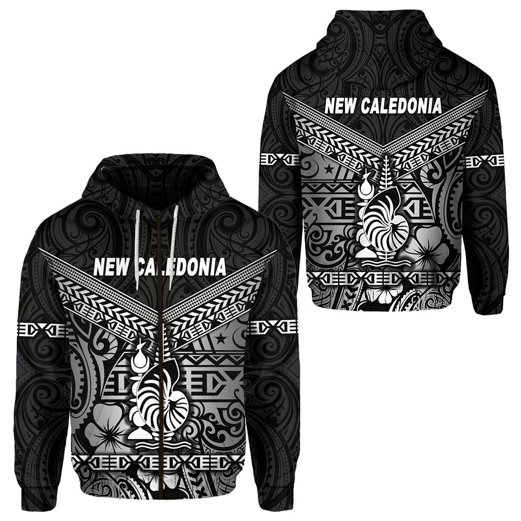 New Caledonia Zip Hoodie Simple Style Black LT8 Unisex Black - Polynesian Pride