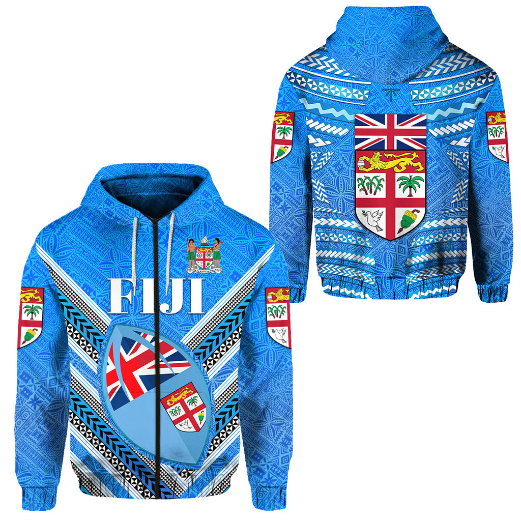 Fiji Day Zip Hoodie Creative Style LT8 Unisex Blue - Polynesian Pride