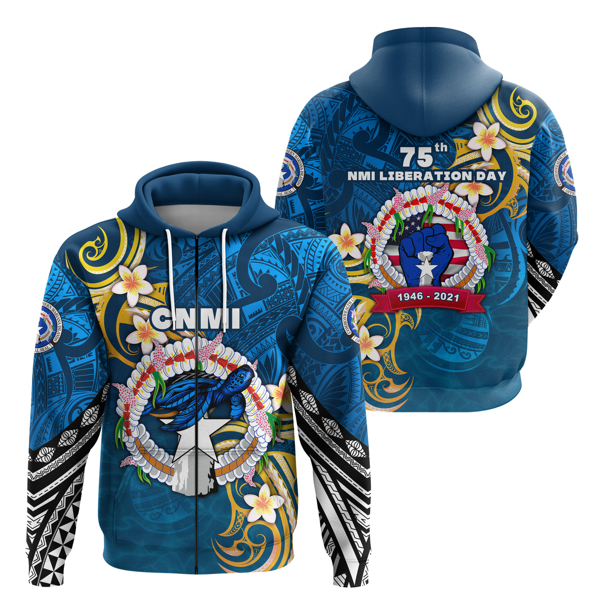 Northern Mariana Islands Zip Hoodie Independence Day LT16 - Polynesian Pride