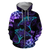Beautiful Ray Hibiscus Polynesian Hoodie (Zip up) AH Unisex Black - Polynesian Pride