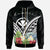 Hawaii Polynesian Zip up Hoodie Hawaii Coat of Arms & Polynesian Tropical Flowers White Unisex White - Polynesian Pride