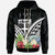 Fiji Polynesian Zip up Hoodie Fiji Coat of Arms & Polynesian Tropical Flowers White Unisex White - Polynesian Pride