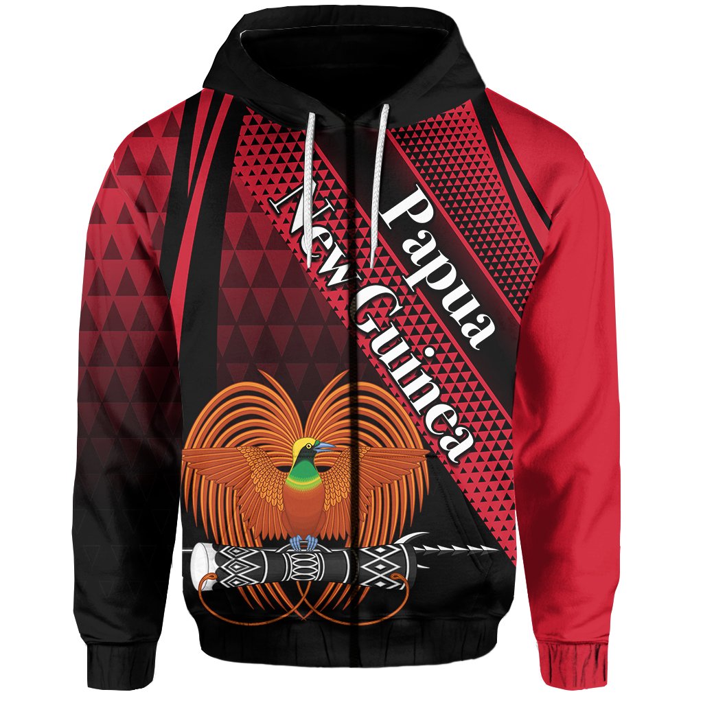 Custom Papua New Guinea Zip Hoodie Special Style Unisex Red - Polynesian Pride