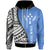 Kosrae Custom Zip up Hoodie Coat of Arm and Polynesian Patterns Unisex Blue - Polynesian Pride