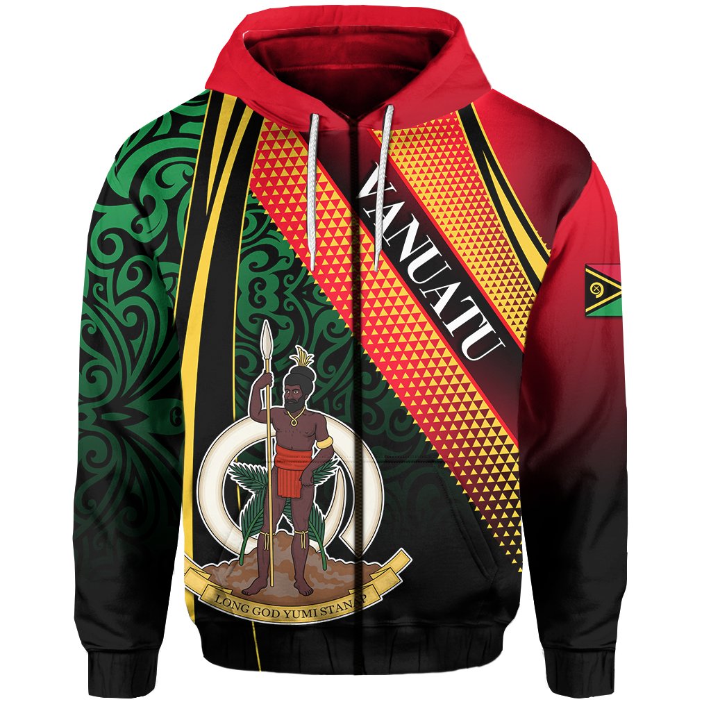 Custom Vanuatu Zip Hoodie Special Style Unisex Green - Polynesian Pride