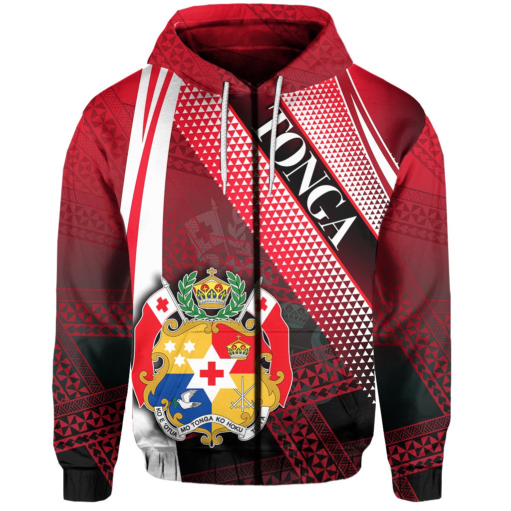 Tonga Zip Hoodie Special Line Polynesian Unisex Red - Polynesian Pride