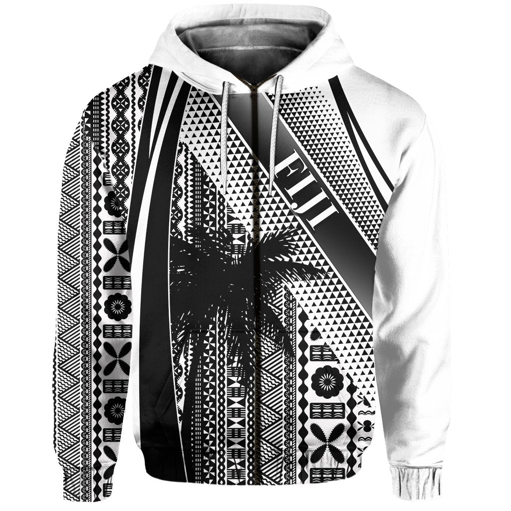 Fiji Zip Hoodie Special Style Tapa No.1 Unisex Black - Polynesian Pride