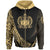 Samoa Zip Hoodie Gold Polynesian Patterns Sport Style Unisex Black - Polynesian Pride