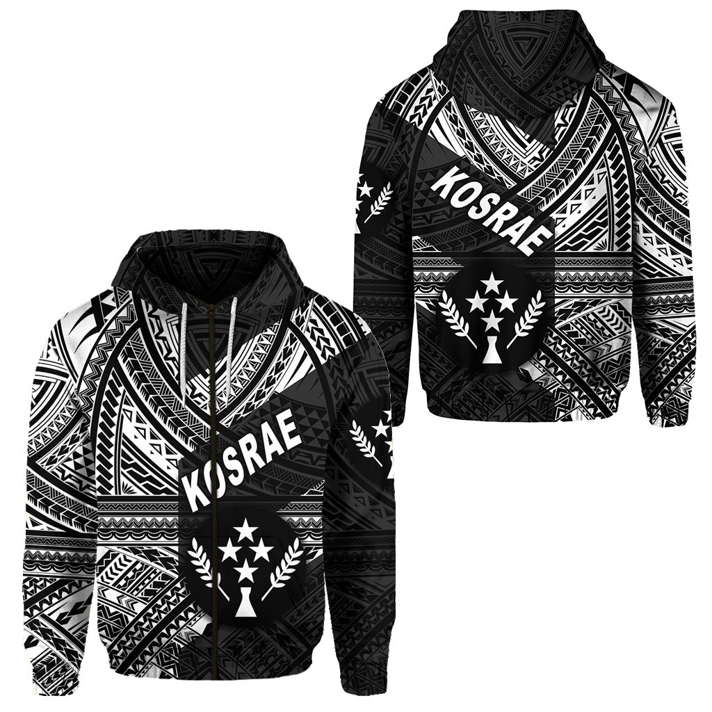 FSM Kosrae Zip Hoodie Original Style Black LT8 Unisex Black - Polynesian Pride