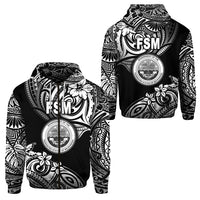 Federated States of Micronesia Zip Hoodie Unique Vibes Black LT8 Unisex Black - Polynesian Pride