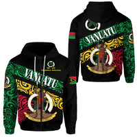 Vanuatu Special Independence Anniversary Zip Hoodie Sporty Style LT8 Unisex Black - Polynesian Pride