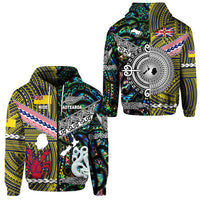 New Zealand Niue Zip Hoodie Maori and Polynesian Together Paua Shell LT8 Unisex Yellow - Polynesian Pride