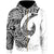 New Caledonia Zip Hoodie Hook Tattoo Unisex White - Polynesian Pride