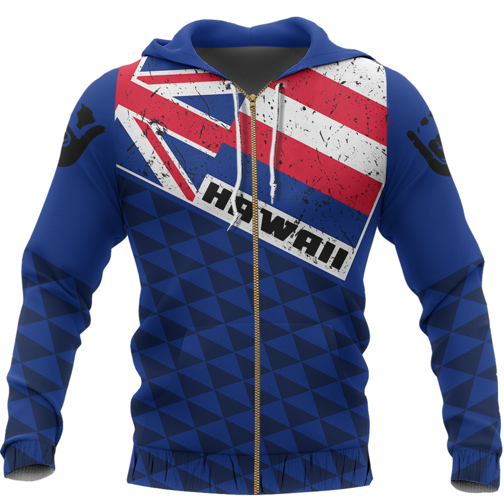 Hawaii Old Flag Zipper Hoodie - Polynesian Pride